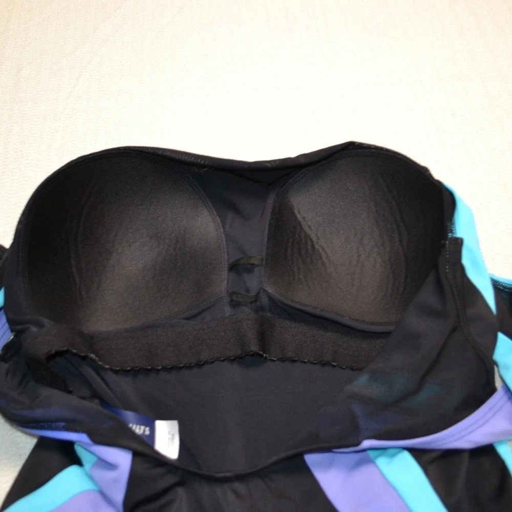 Swimsuits For All‎ One Piece Swimsuit Travel Summer Black Aqua Purple Size 18